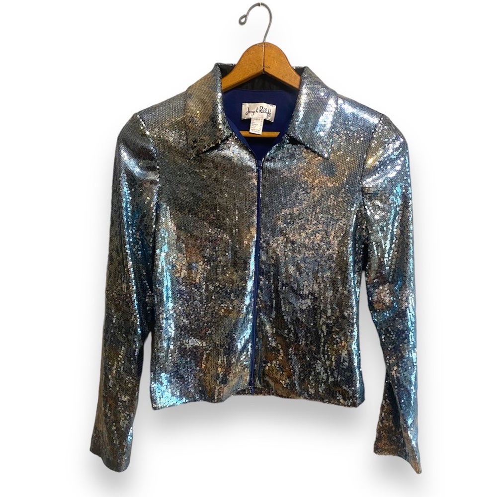 Joseph Ribkoff Silver Sequin Jacket - image 1